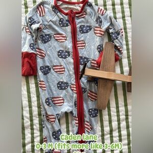 Caden Lane Stars and Stripes Baby Romper